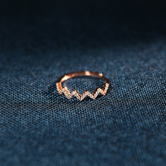 Zig zag shop silver ring