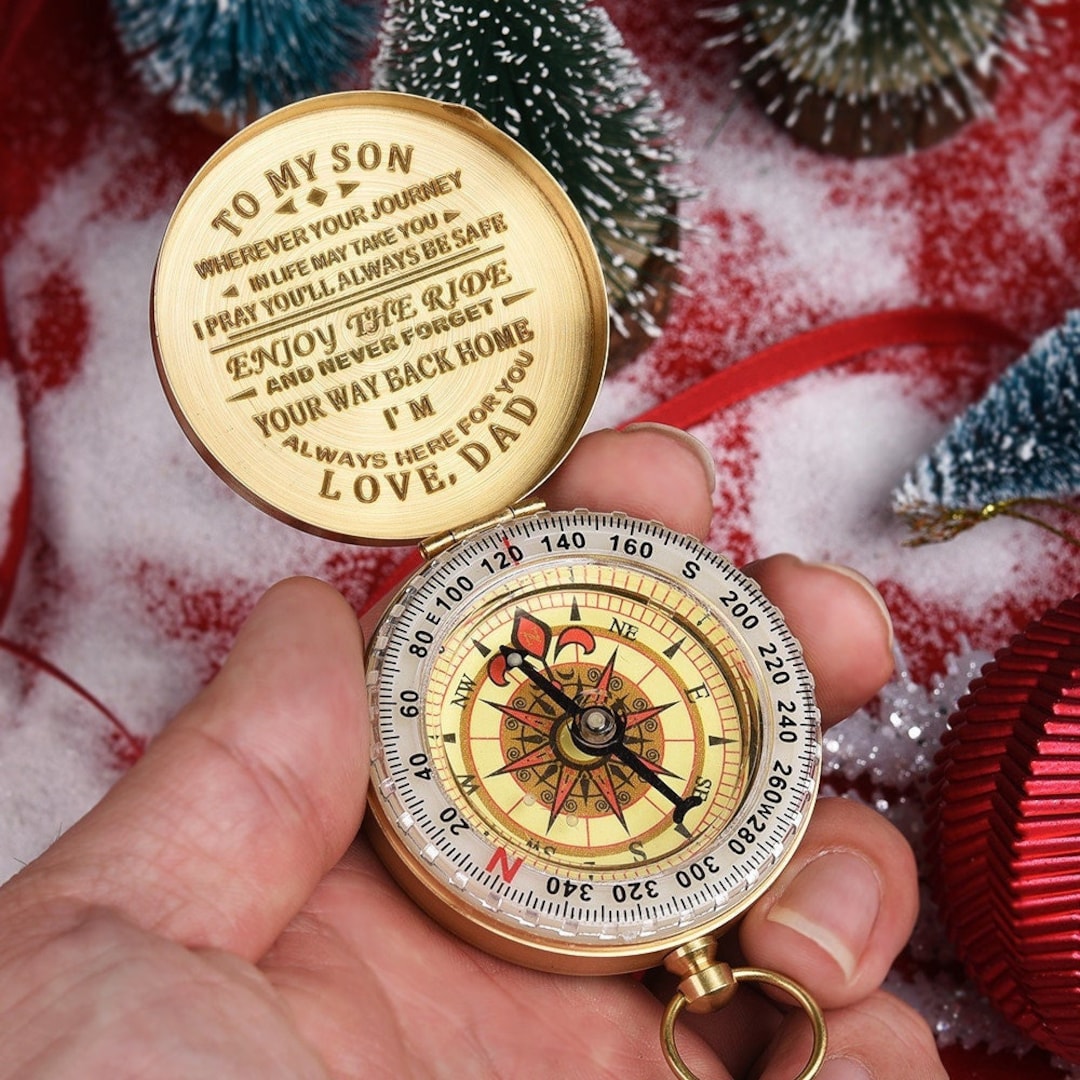 To My Son Compass,dad to Son,enjoy the Ride,engraved Brass Compass,personalized Compass