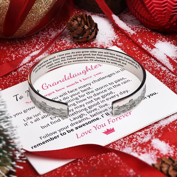 To My Granddaughter Cuff Bracelet I Will Always Be With - Etsy