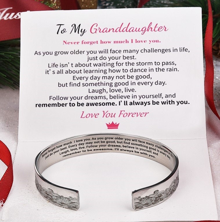 Personalized granddaughter bracelet deals