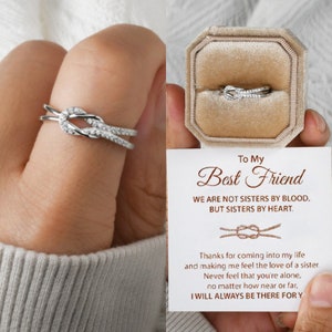 To My Best Friend Infinity Knot Ring, Friendship Love Knot Ring Women, Sterling Silver Ring, Best Friend Gift, Wedding Gift, Birthday Gift image 2