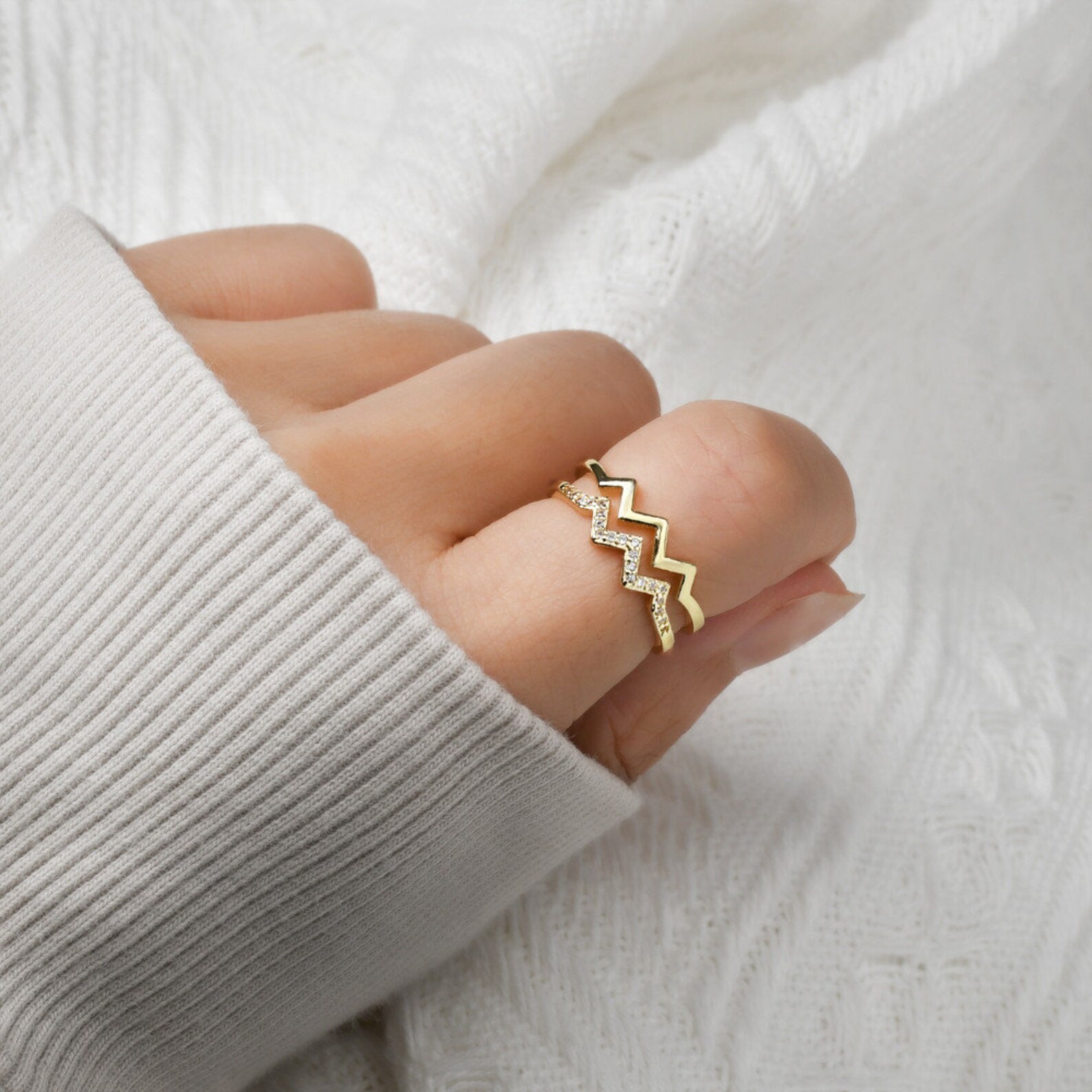 To My Best Friend Highs and Lows Double Wave Ring Sterling Etsy