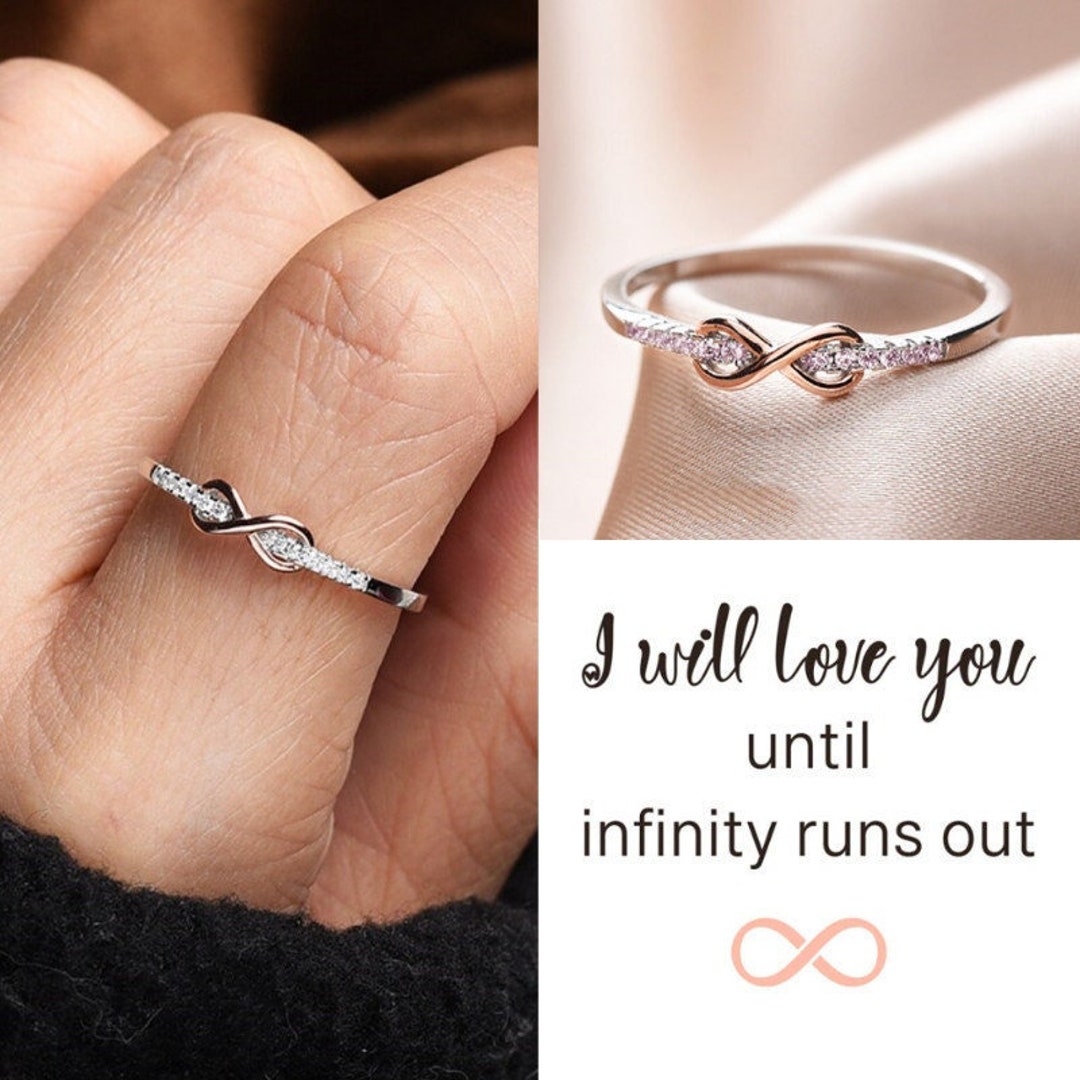 Love You Until Infinity Ring, Forever Linked Together Ring, Sterling