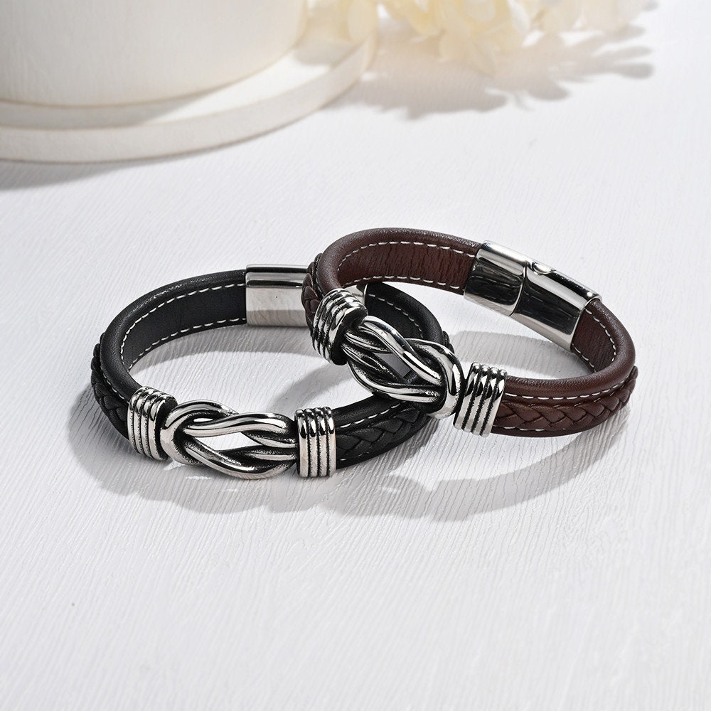 To My Son Infinity Knot Leather Bracelet Forever Linked - Etsy