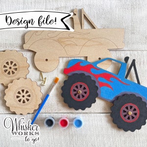 LASER FILE - DIY Monster Truck Kids Craft - Interactive Craft for ...