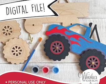 FILE LASER - Creazioni fai da te per bambini con Monster Truck - Creazioni interattive per utenti Glowforge