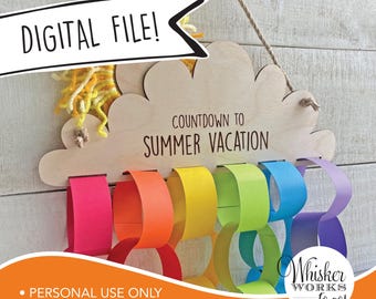 Summer Countdown Paper Chain Craft - Laser Cut File (SVG, PDF)