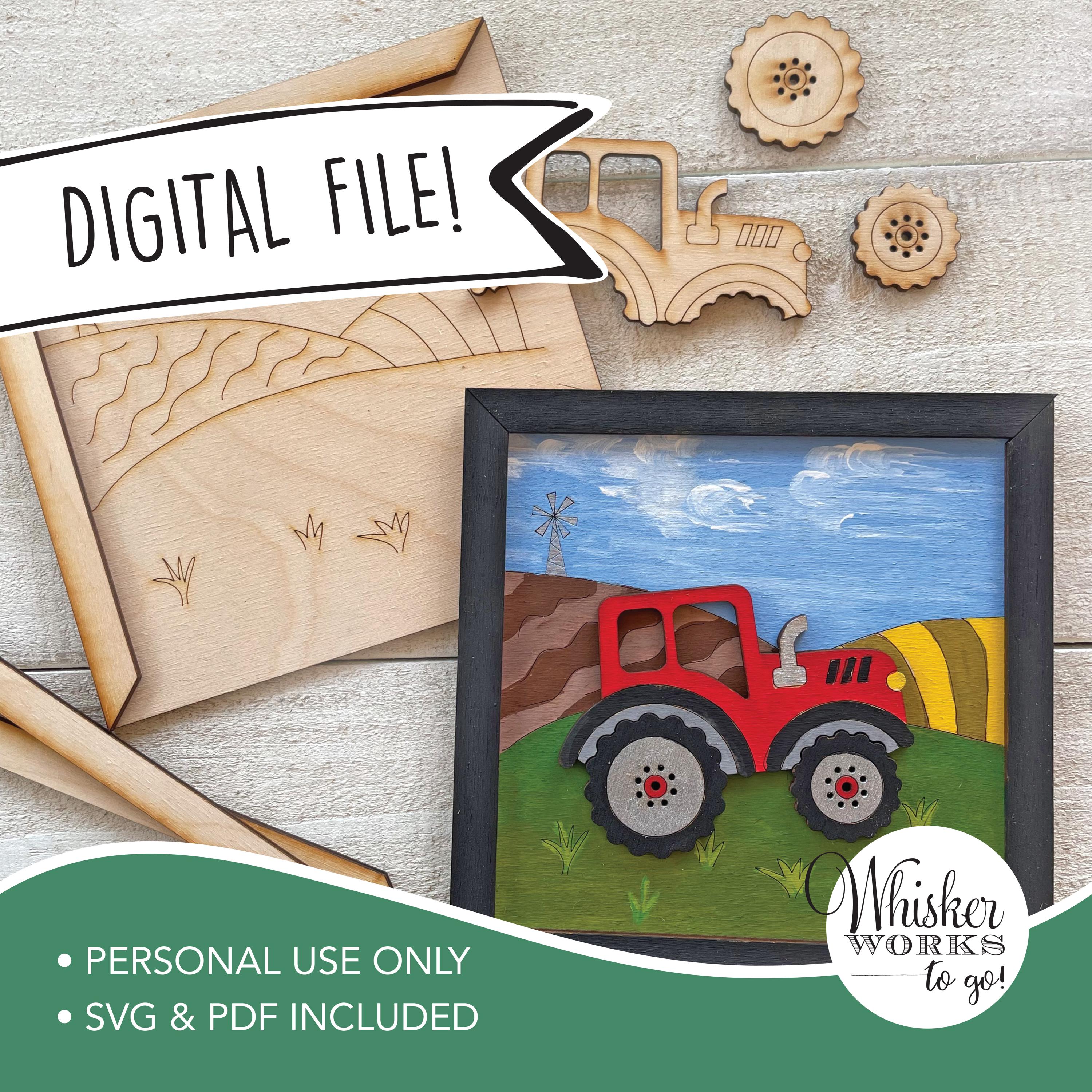 File Tractor LASER FILE - Tractor Farm Kid Craft - Instantly Download a File to Make ...