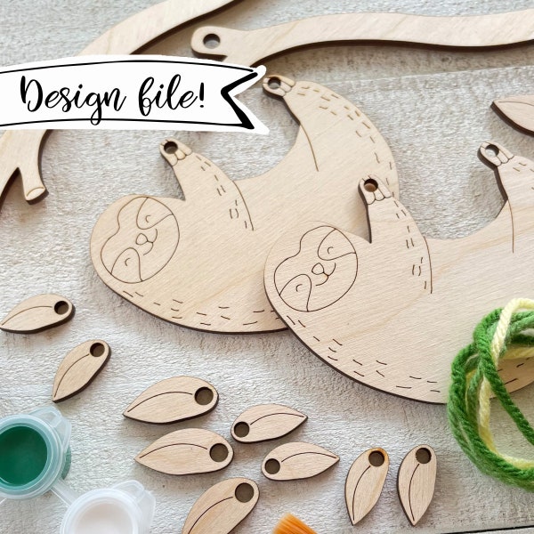 LASER FILE - Hanging Sloth Craft - Instantly download a file to make this yourself!