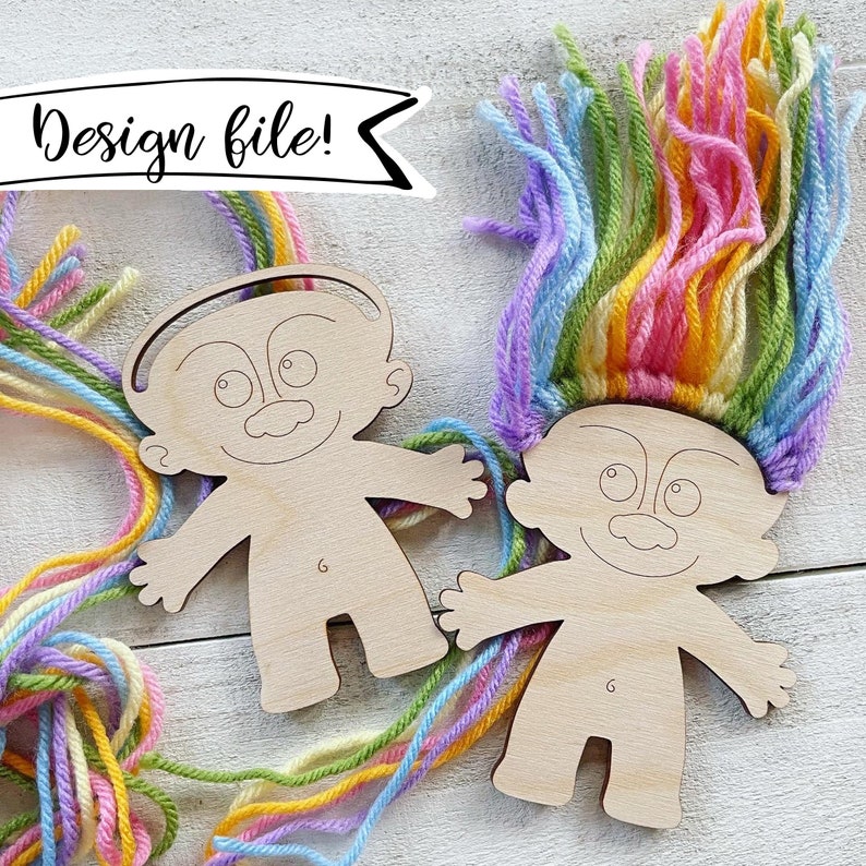 LASER FILE Troll Yarn Kid Craft Instantly download a file to make this yourself image 3