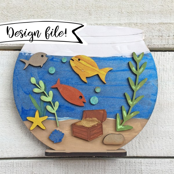 LASER FILE - Fish Bowl Kid Craft - Instantly download a file to make this yourself!