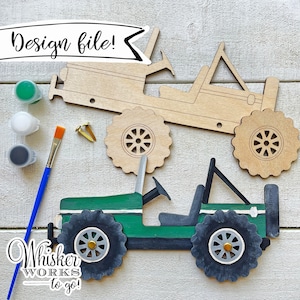 ARCHIVO LÁSER - DIY Jeep Truck Kids Craft - Artesanía interactiva para usuarios de Glowforge