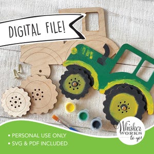 LASERBESTAND: knutselwerkje met boerderijtractor voor kinderen - interactief knutselen voor gebruikers van Glowforge