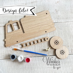 LASER FILE - DIY Fire Truck Kids Craft