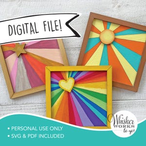 LASER FILE - Starburst Rainbow Kid Craft - Instantly download a file to make this yourself!