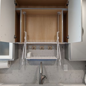 Drip Dry Dish Drying Rack in-Cabinet Over Sink.  Minimalist Dish Rack