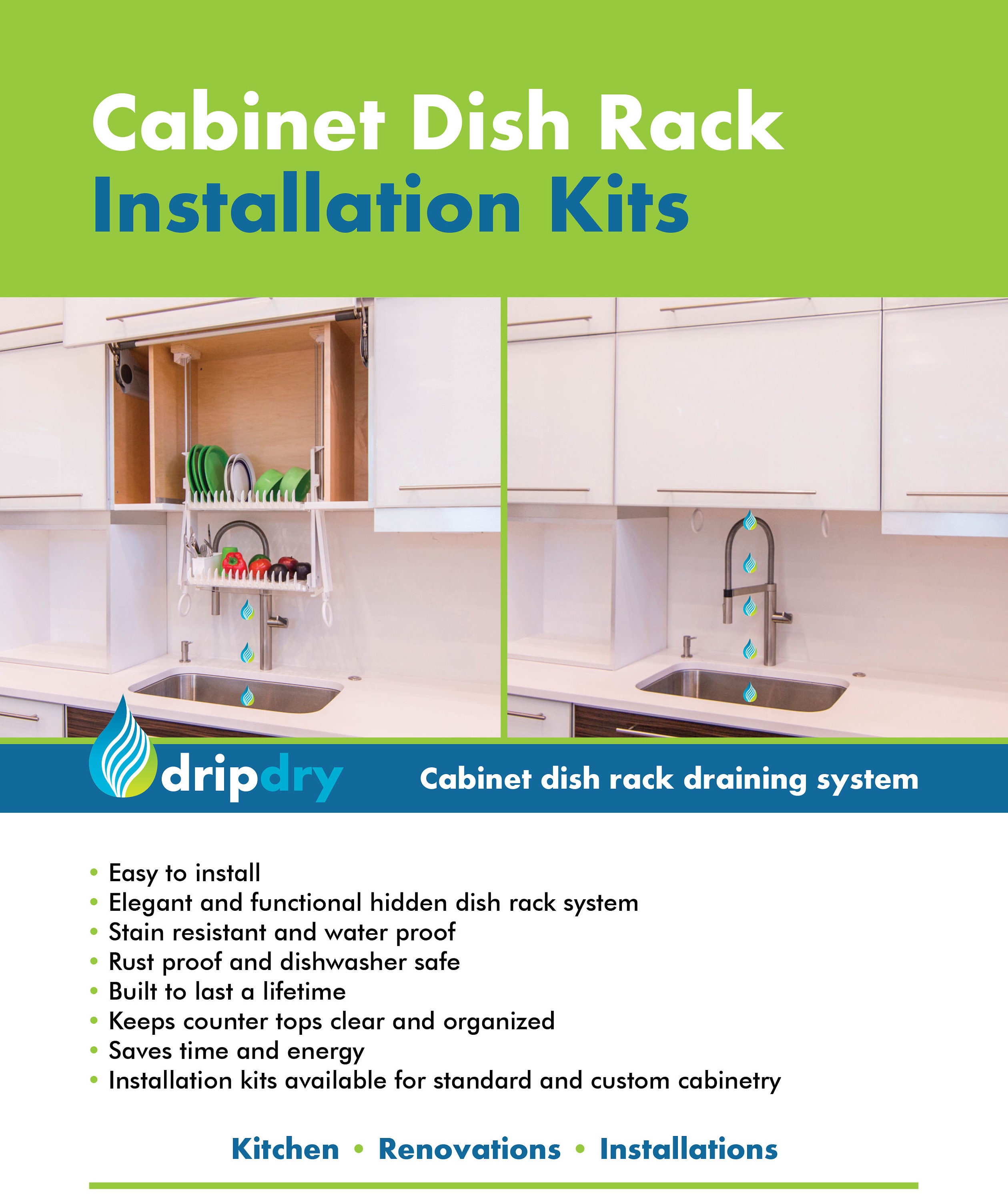Pull-down Kitchen Cabinet Dish Rack: Inserts Into Any Cabinet - Etsy