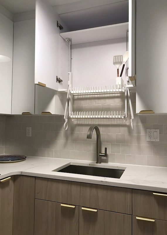 Dish Drying Rack In cabinet Over Sink. Minimalist Dish Rack Etsy