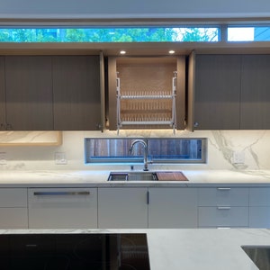 Dish Drying Rack in-Cabinet Over Sink. Minimalist Dish Rack