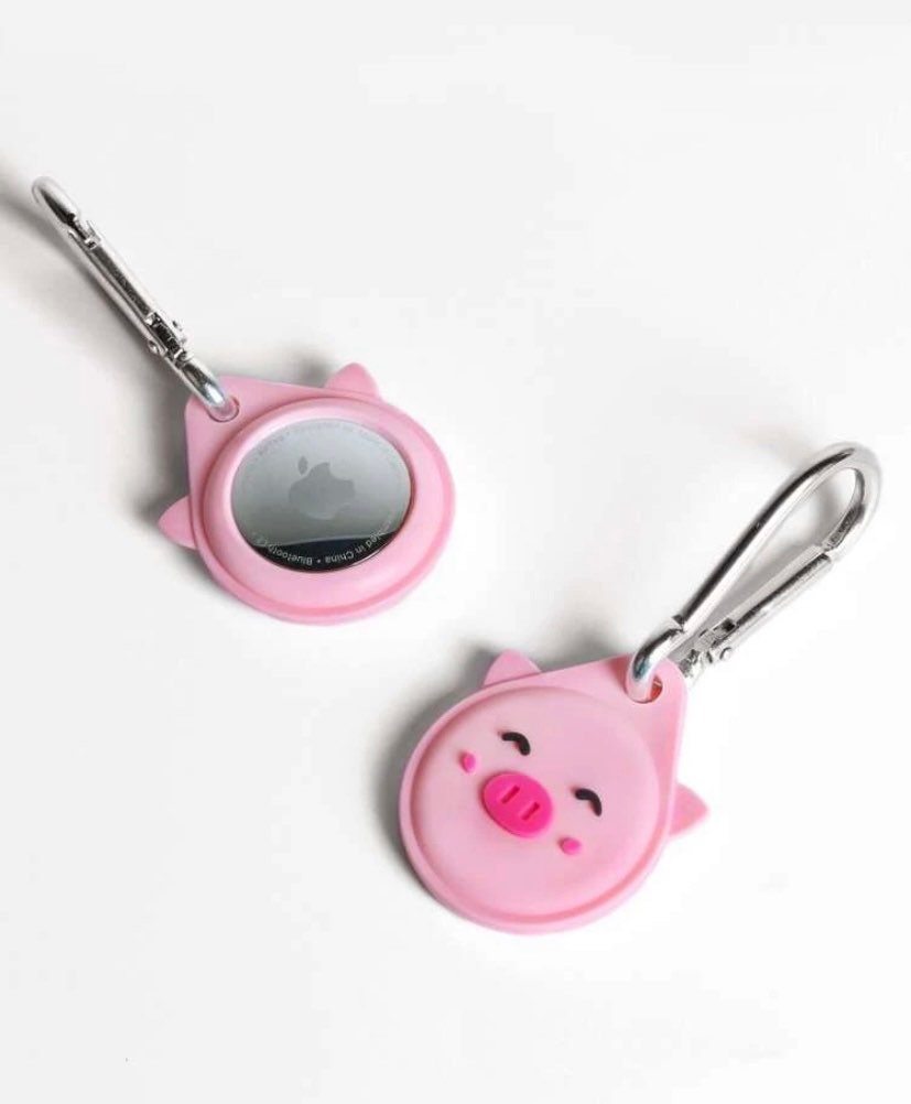 Cute Pig animal Apple AirTag case / AirTags cover / Designer Etsy