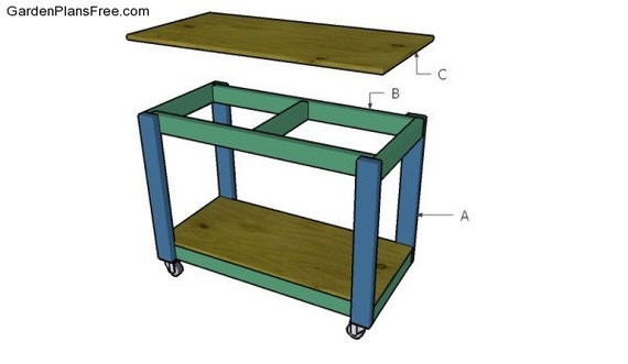 Simple Workbench. One 4x8 sheet of 3/4 Plywood and about 10 2x4s. :  r/Workbenches