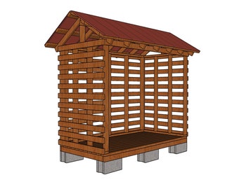 4x8 1 Cord Firewood Shed Plans