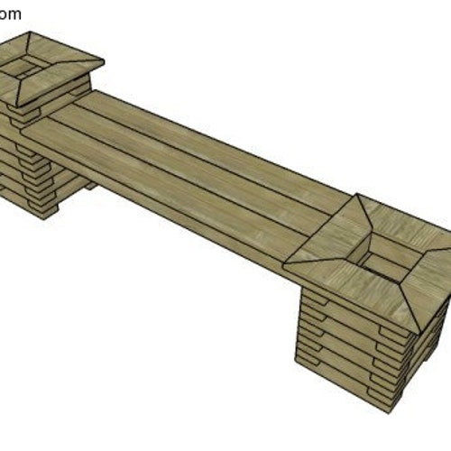 DIY Planter Bench Plans Easy Weekend Project Make From Etsy