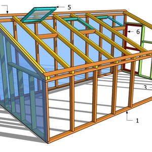 8x16 Lean to Greenhouse Plans - Etsy