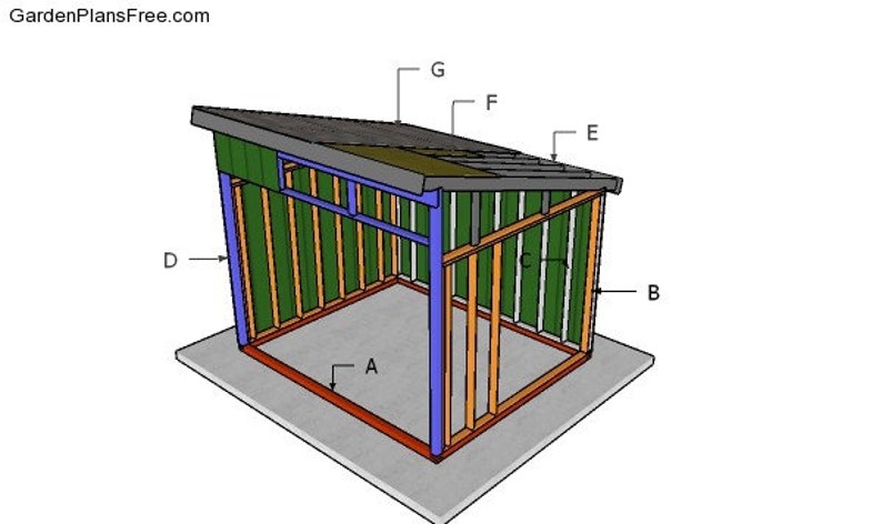 10x12 Run In Shed Plans Etsy