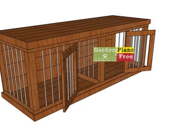 Double Large dog Kennel Plans - Digital Download