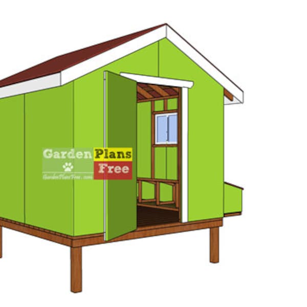 8x8 Chicken Coop Plans - DIY PDF Download