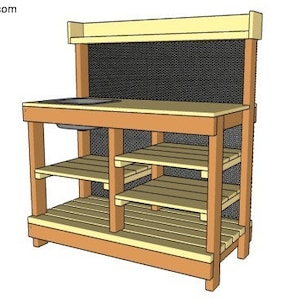 Potting Bench with Sink Plans