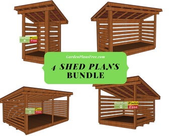 4 Firewood Shed Plans - Bundle Offer - PDF Download