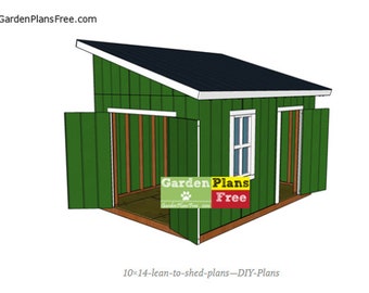 10x14 Lean to Shed Plans - Small Garden Shed Plans - PDF Download