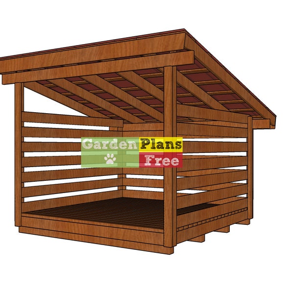 8x8 Firewood Shed Plans - 3 cord Wood Storage Shed Plans