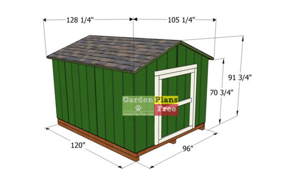 8x10 Short Shed Plans 8 Ft High Cheap Shed PDF Download Etsy