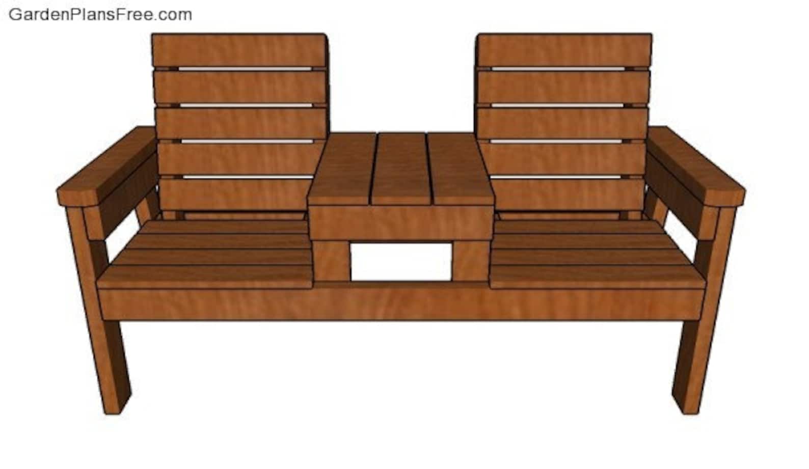 Jack and Jill Bench Plans DIY Outdoor Bench Etsy UK