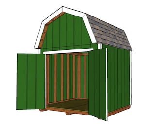 8x8 Gambrel Shed Plans - DIY Barn Shed - PDF Download