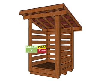 4x4 Firewood Shed Plans - 3/4 Cord Wood Storage - PDF download