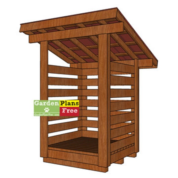 4x4 Firewood Shed Plans - 3/4 Cord Wood Storage - PDF download