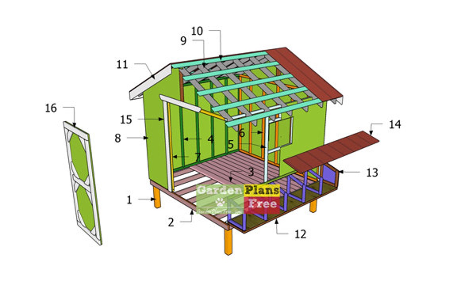 8x8 Chicken Coop Plans DIY PDF Download Etsy
