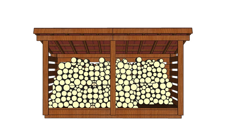 4x12 2 cord wood shed plans digital pdf plans etsy