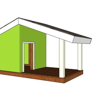 Large Dog House with Porch Plans
