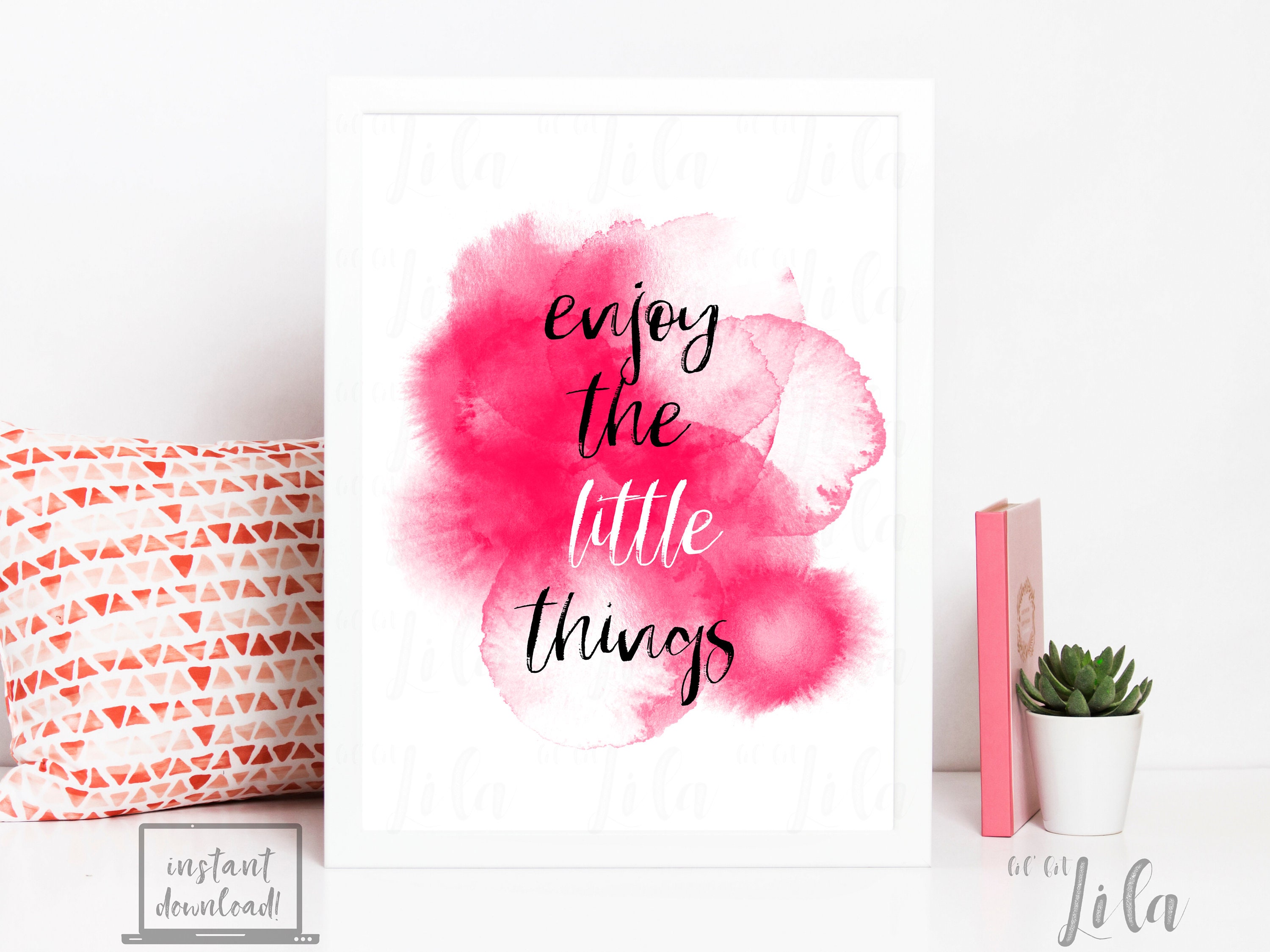 Pink Printable Wall Art Piece Instant Download Home Decor | Etsy