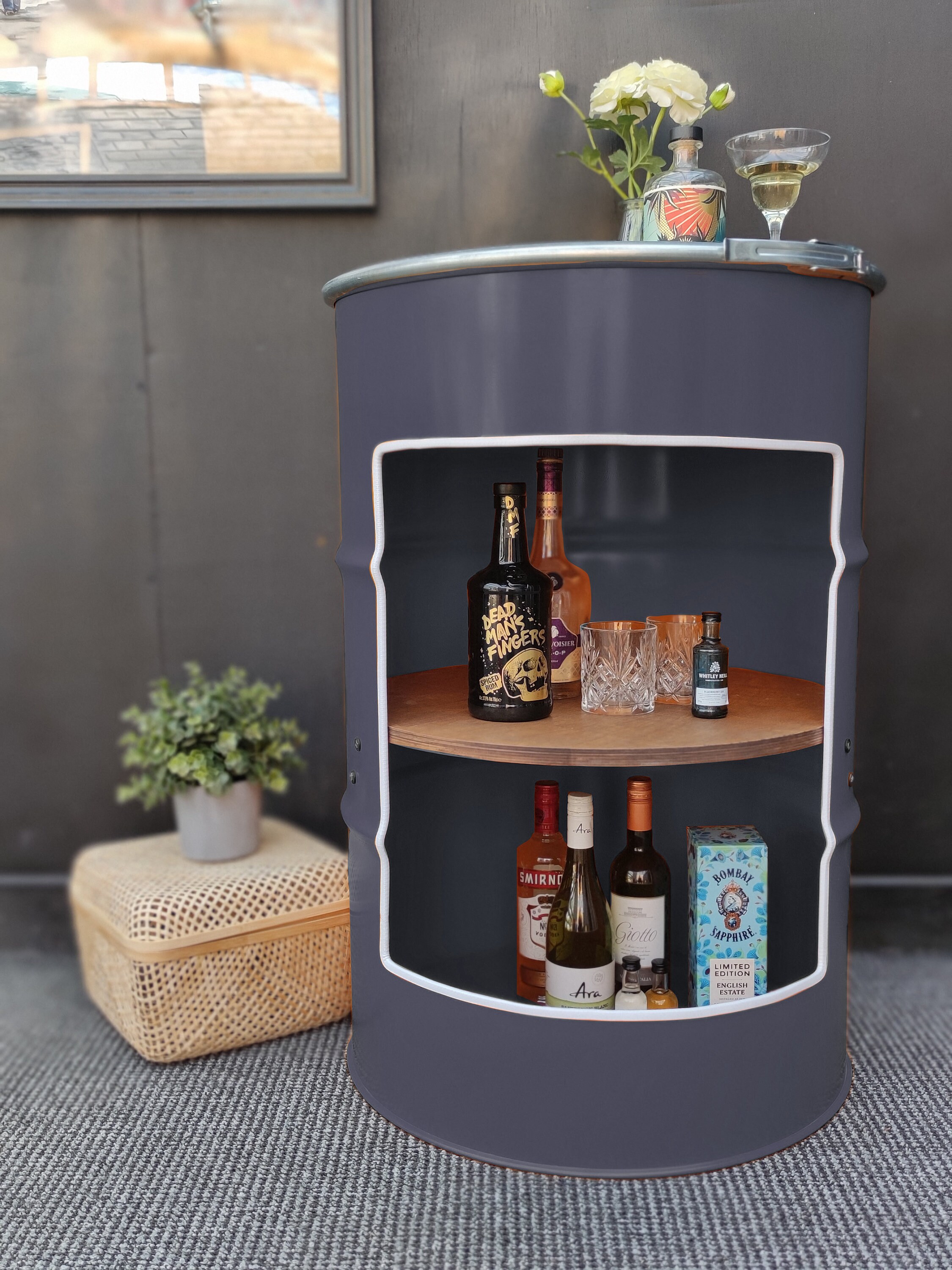 Oil Drum Home Bar and Industrial Drinks Cabinet Gin Bar - Etsy