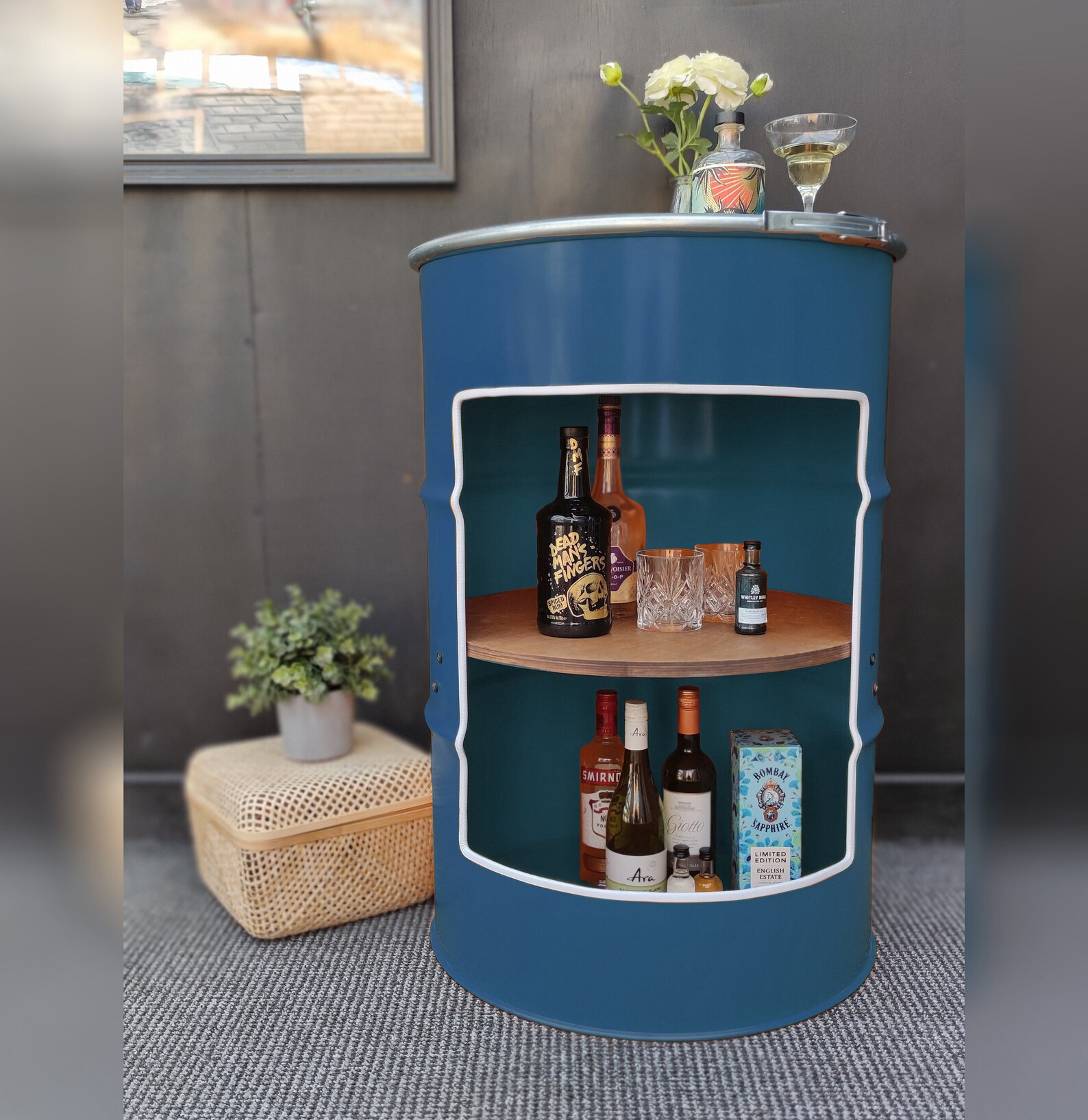 Steel Oil Drum Drinks and Bar Recycled Oil Drum Etsy UK