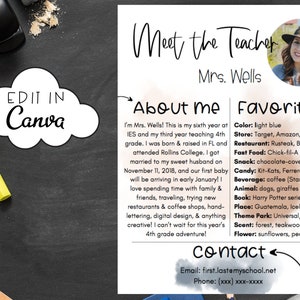 EDITABLE Meet the Teacher, Abstract Meet the Teacher Template, Teacher Newsletter, Fun Back to School Printable, Instant Download, Printable