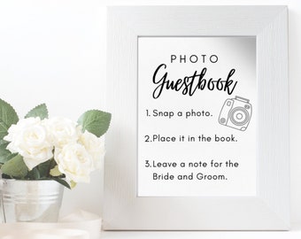 Photo Guestbook Sign, Polaroid Guestbook, Digital Download, Instant Download, Printable Guestbook Sign