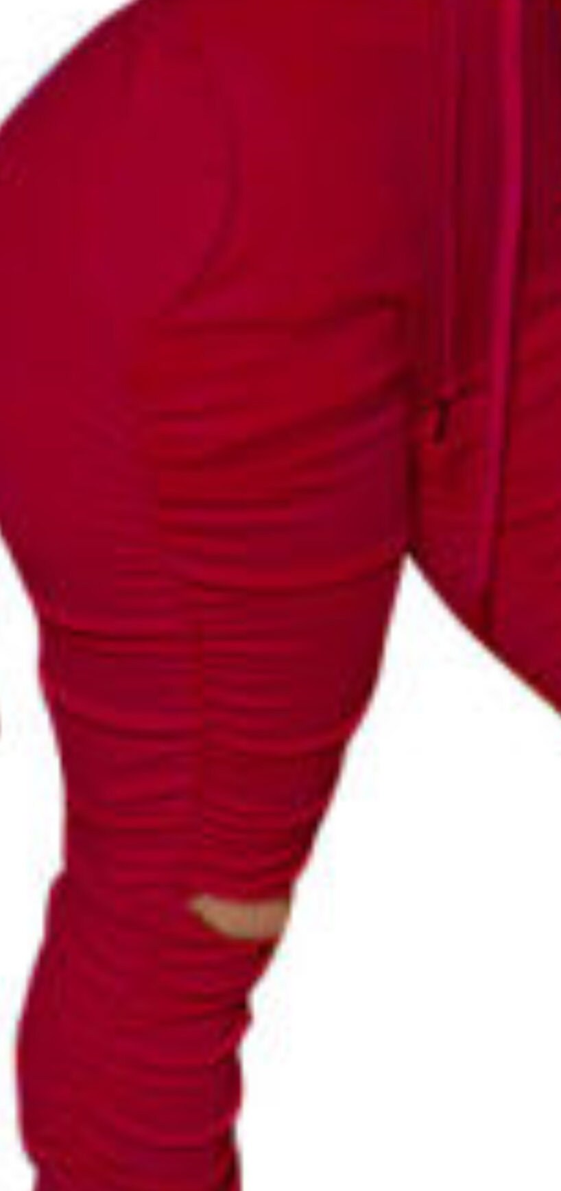 Red Ripped Stacked Leggings | Etsy Ireland