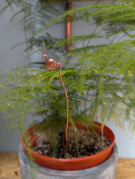 Handmade Copper Wire Snail Plant Pot Decoration